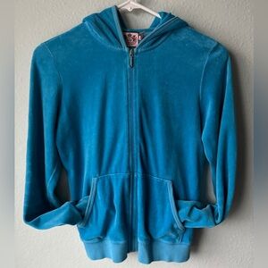 Vintage Juicy Couture Y2K velour full zip hoodie size Large juniors, adult small